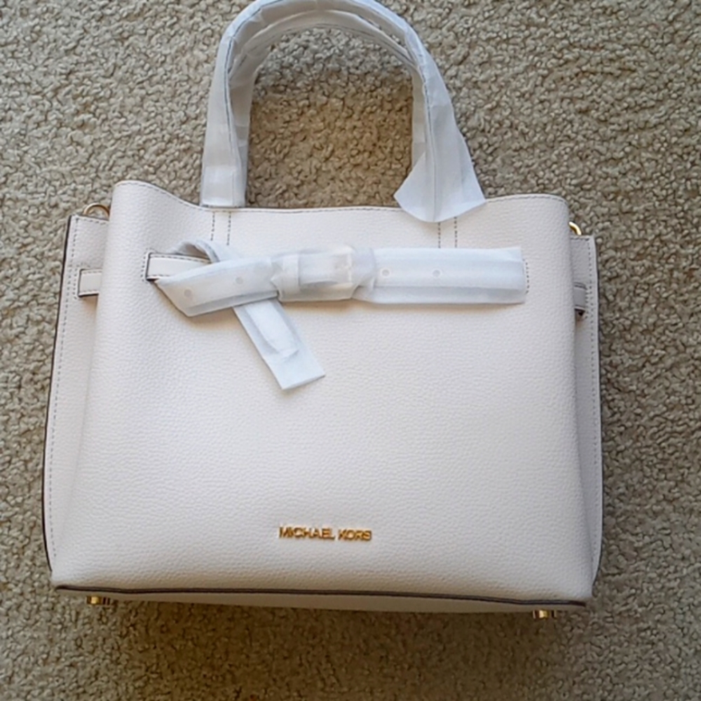 Cream color leather purse